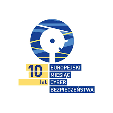Logo kampanii Europejski Miesiąc Cyberbezpieczeństwa (10-lecie).