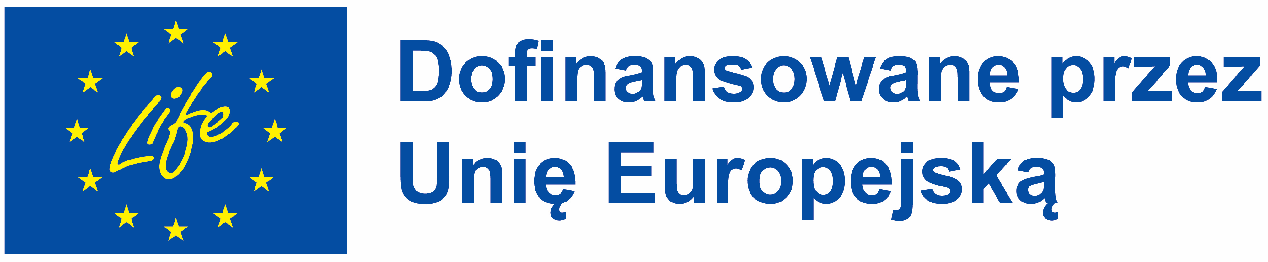 Informacja o dofinansowaniu z Unii Europejskiej składająca się z logo projektu LIFE oraz tekstu: Dofinansowane przez Unię Europejską.
